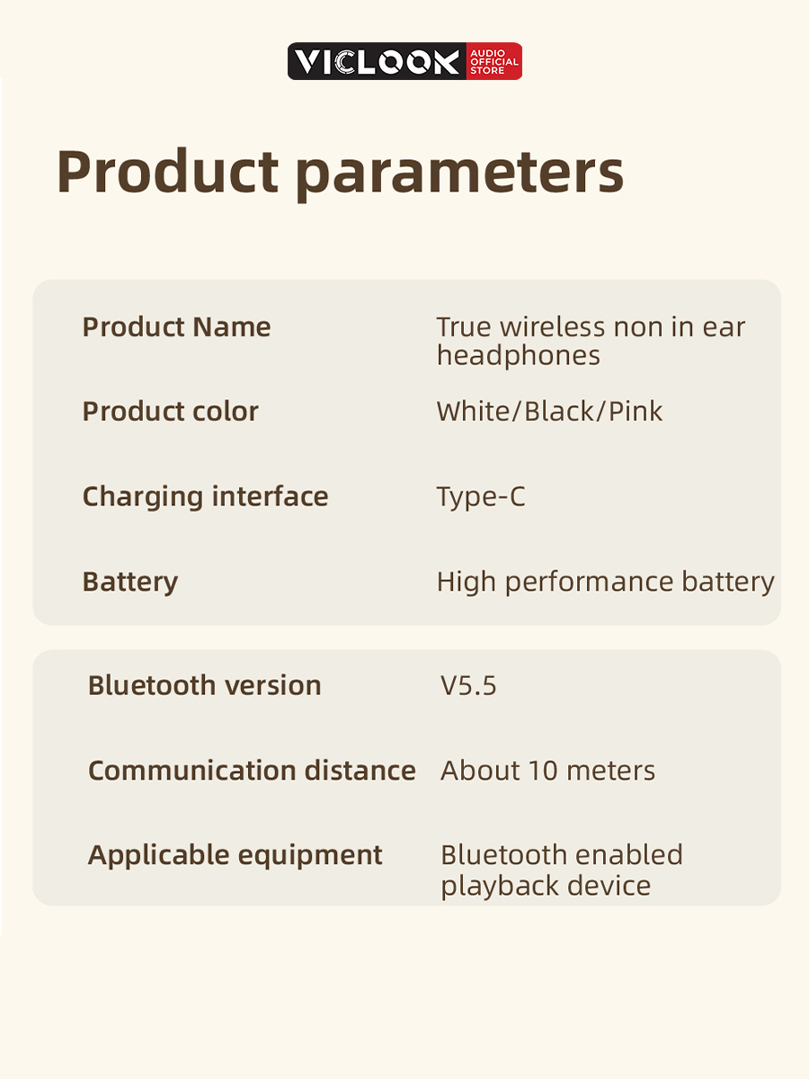 VICLOOK Open-Ear Headphone IPX4